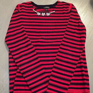 The Limited Striped Embellished Blouse, Size M